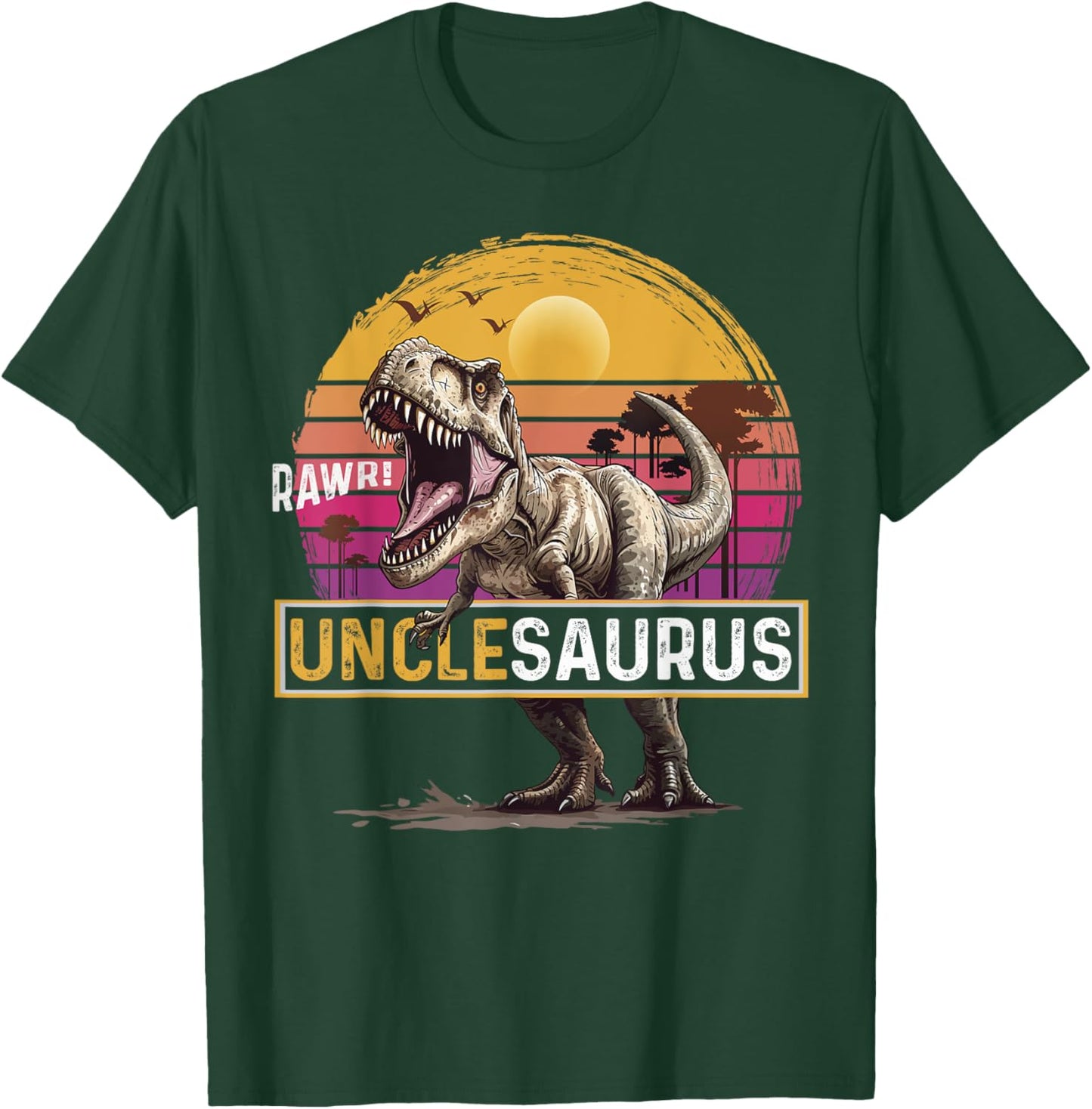 Unclesaurus T Rex Dinosaur Uncle Saurus Family Matching T-Shirt - T-Shirt | Forest
