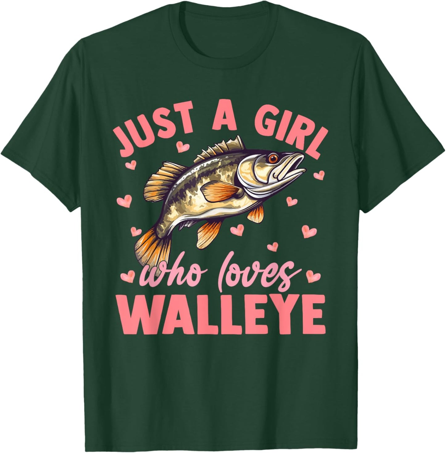 Floral Walleye Fish Just A Girl Who Loves Walleye T-Shirt - T-Shirt | Forest