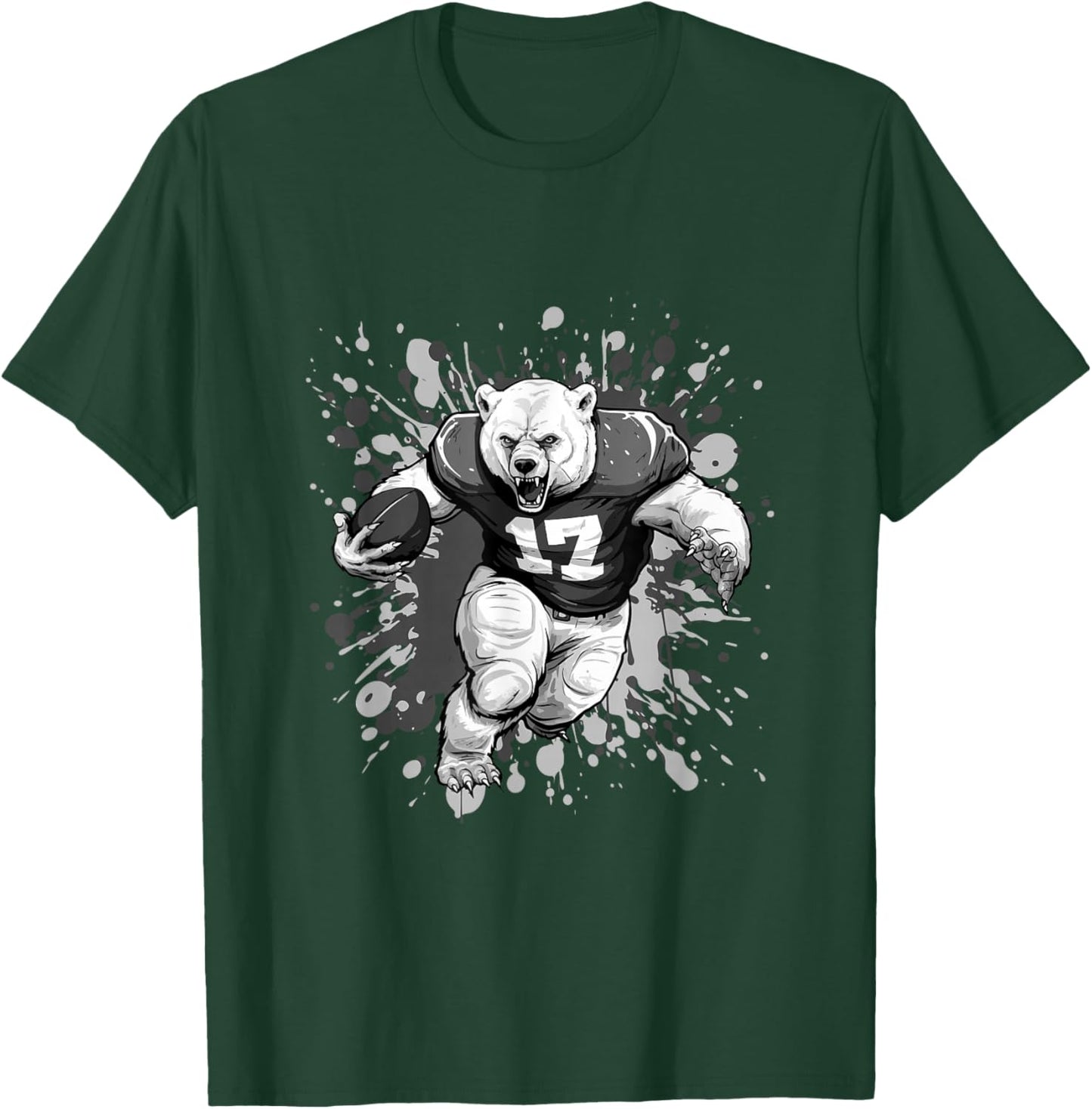 Polar Bear Playing American Football Team Animal T-Shirt - T-Shirt | Forest