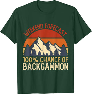 Weekend Forecast backgammon Shirts Funny Retro T-Shirt - T-Shirt | Forest