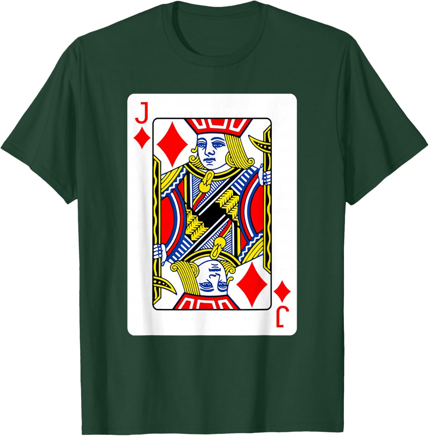 Jack Of Diamonds Playing Card Group Costume Poker Player T-Shirt - T-Shirt | Forest