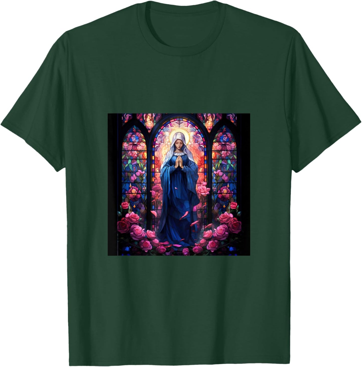 Blessed Virgin Mary Jesus Christian T-Shirt - T-Shirt | Forest