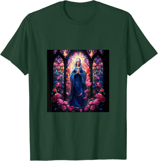 Blessed Virgin Mary Jesus Christian T-Shirt - T-Shirt | Forest