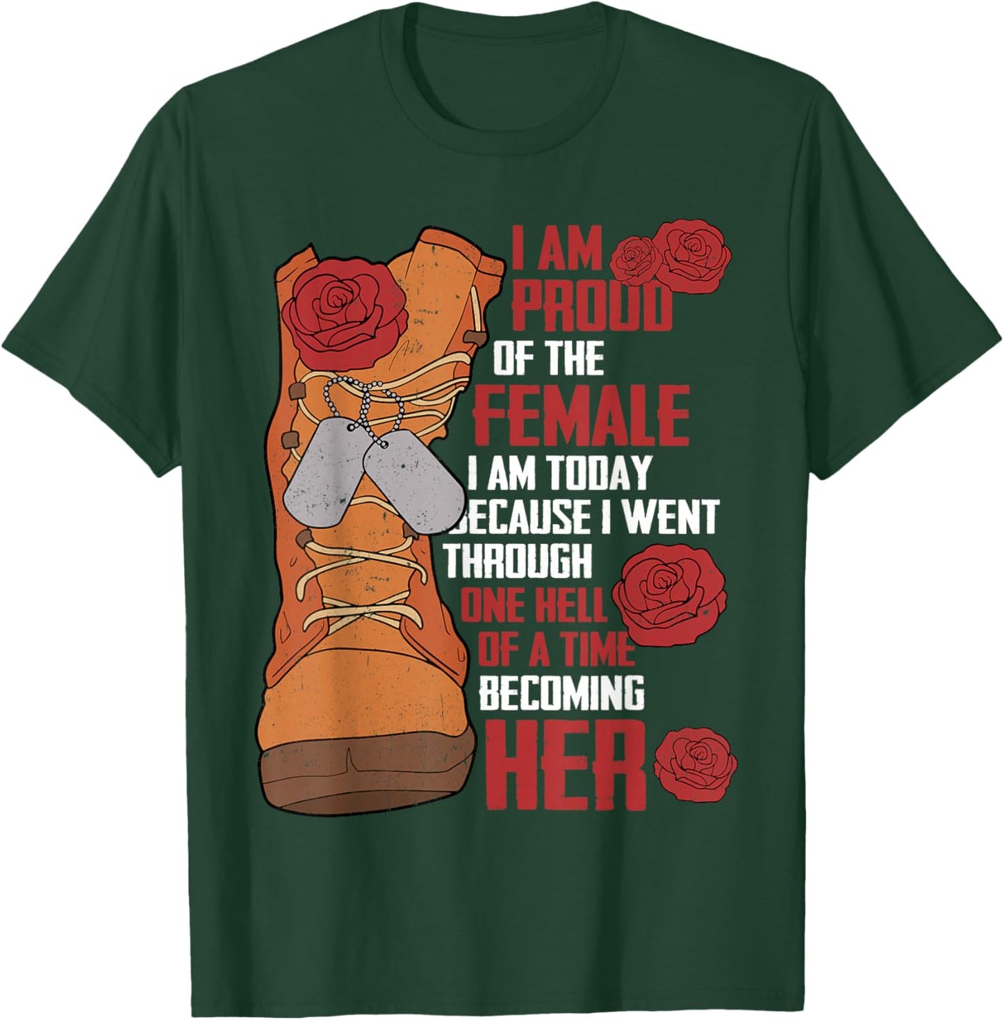 Patriotic Veteran Women Army Retired Retirement Military T-Shirt - T-Shirt | Forest