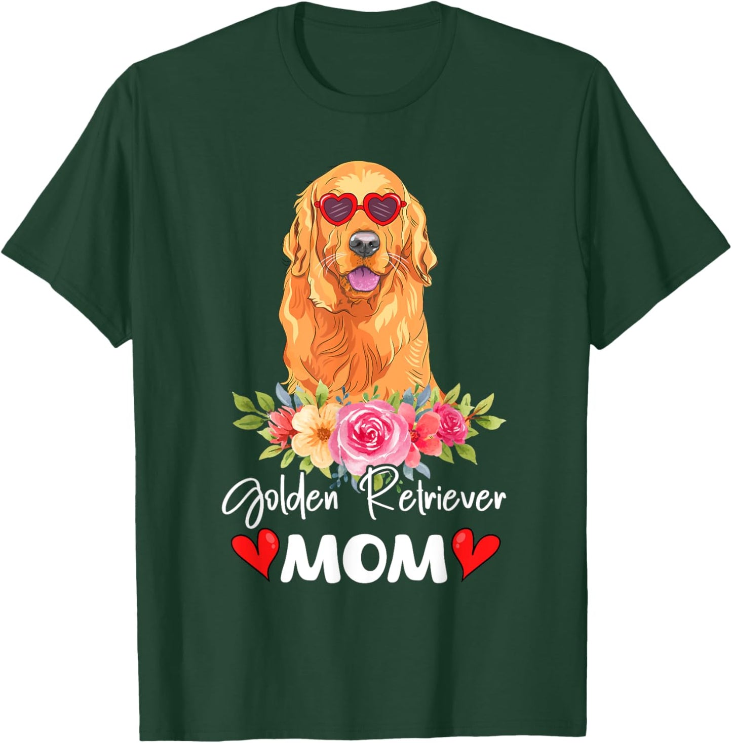 Golden Retriever Mom Mama Sunglasses Dog Lover Owner T-Shirt - T-Shirt | Forest