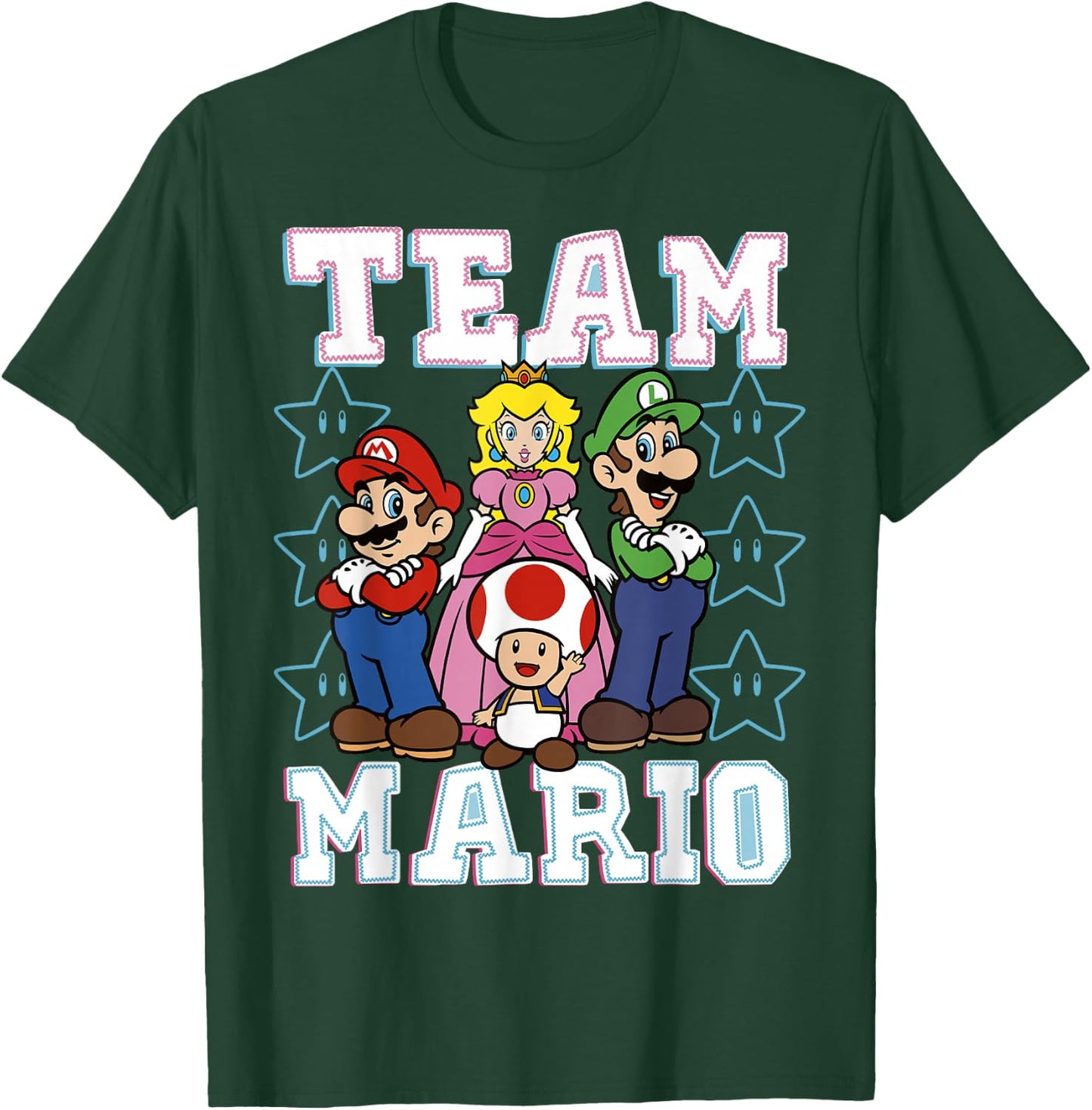 Super Mario Team Mario Group Shot T-Shirt - T-Shirt | Forest