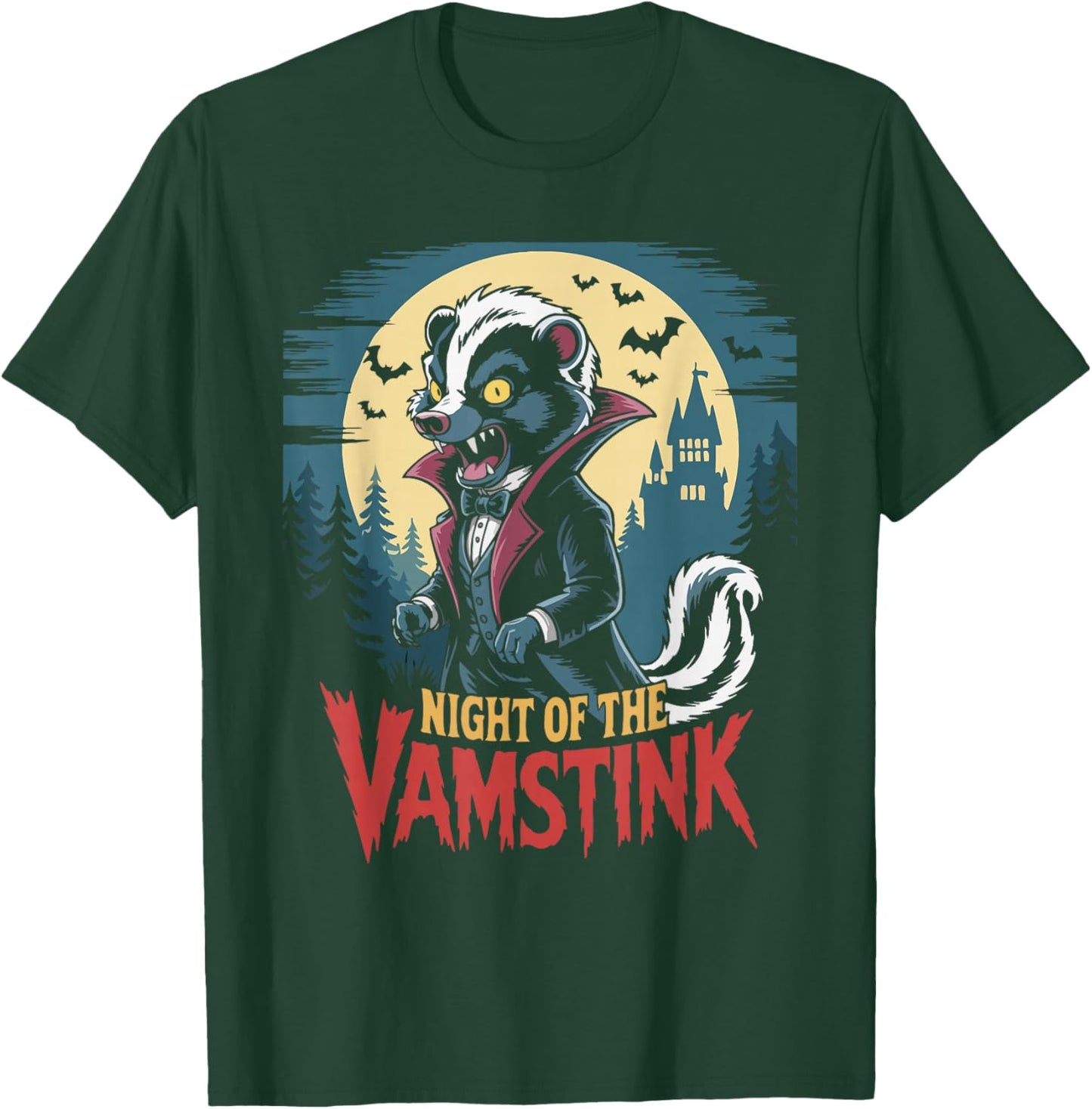 Skunk Stink Badger Vampire Vamstink Halloween T-Shirt - T-Shirt | Forest