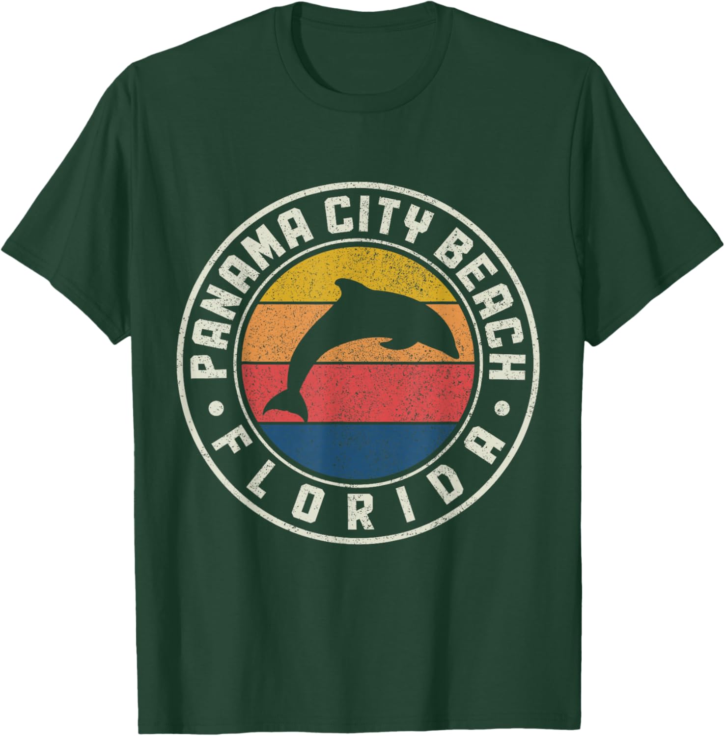 Panama City Beach Florida Dolphin Souvenir Vintage T-Shirt - T-Shirt | Forest