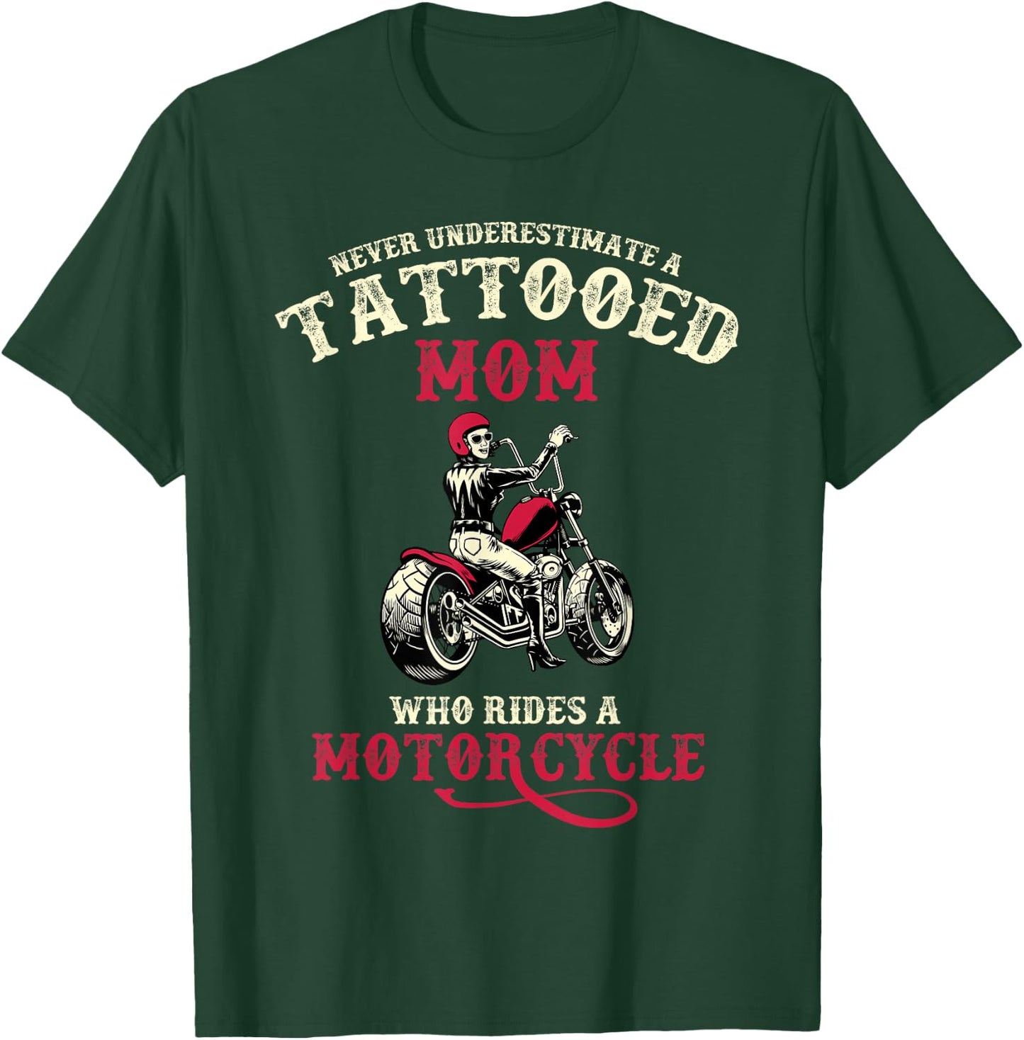 Body Art Tattoo Mum Mother's Day Gift Motorcyclist T-Shirt - T-Shirt | Forest