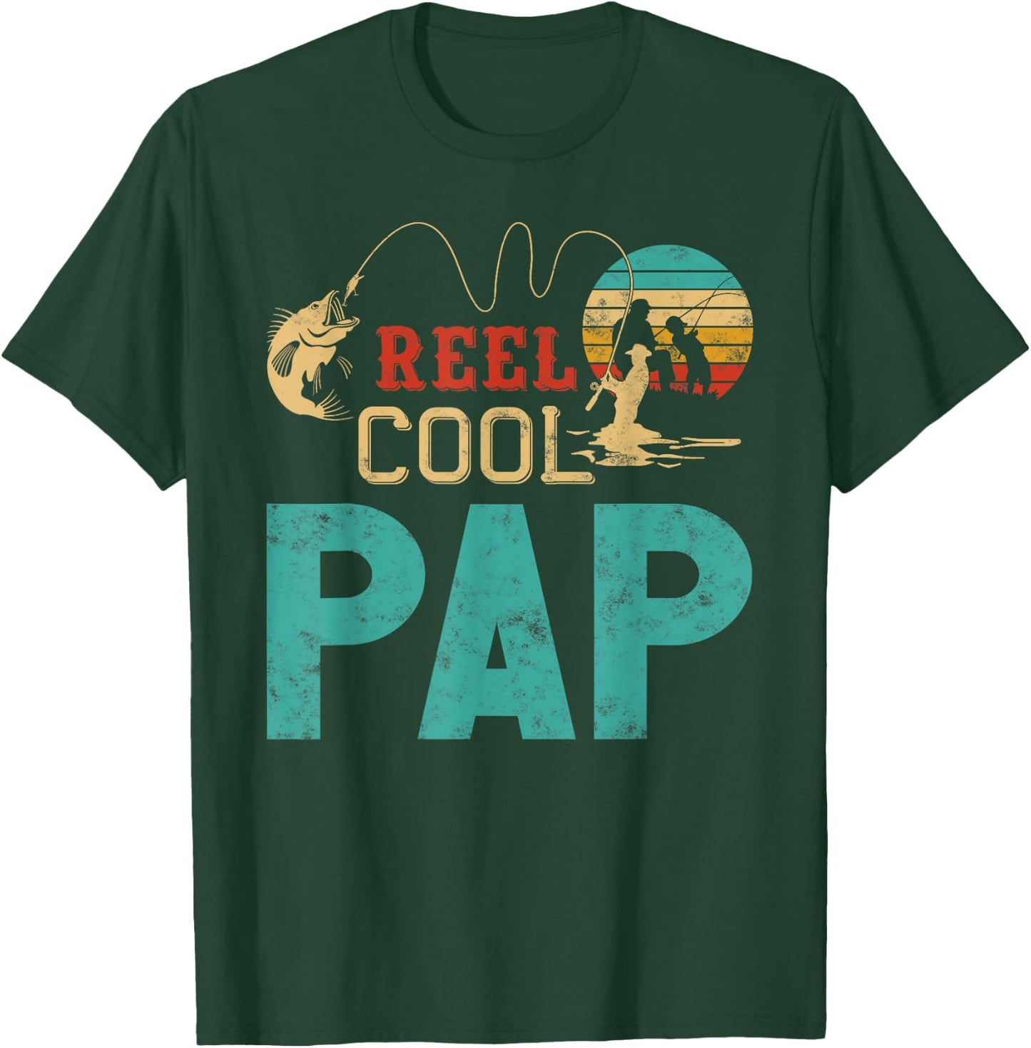Reel cool Pap Fishing Father’s Day Gift Fisherman Pap T-Shirt - T-Shirt | Forest