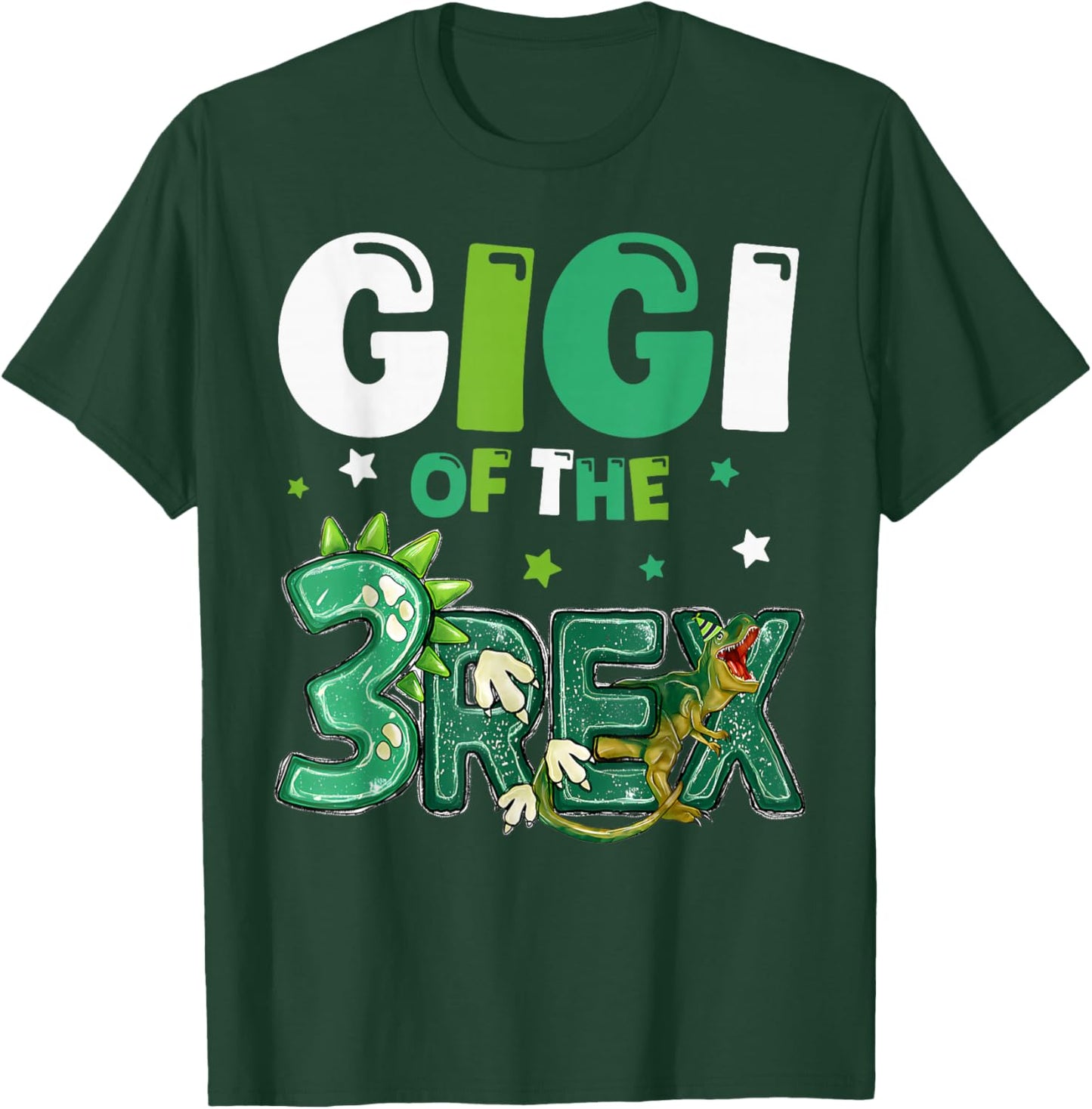 Gigi of the Three Rex Birthday Dinosaur Family Matching T-Shirt - T-Shirt | Forest