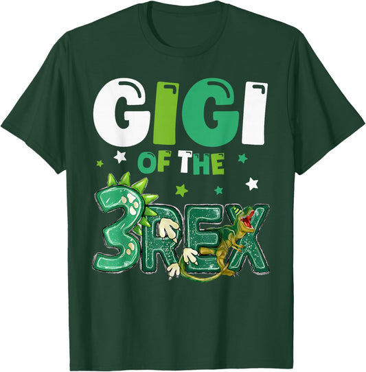 Gigi of the Three Rex Birthday Dinosaur Family Matching T-Shirt - T-Shirt | Forest