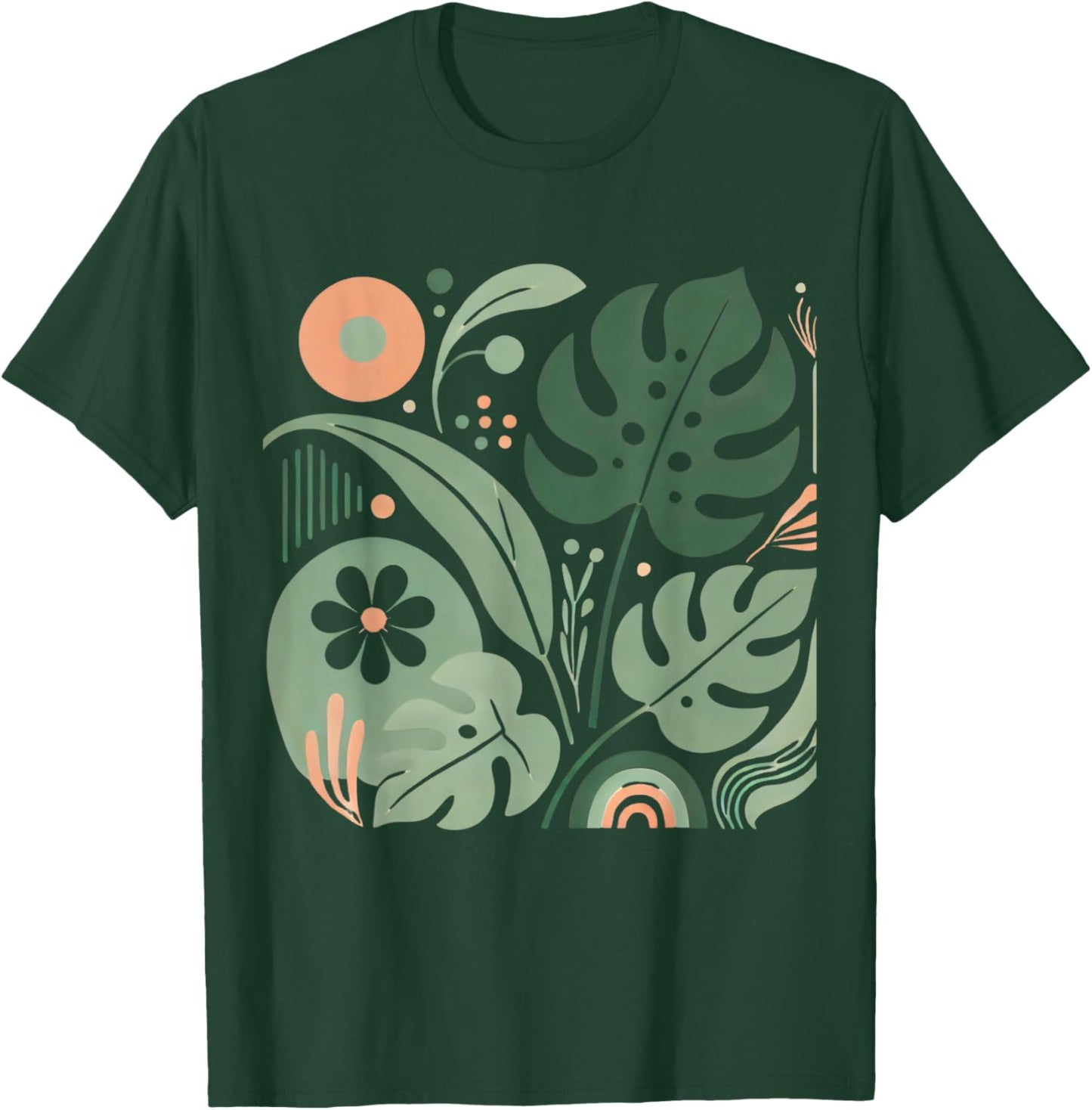 Monstera and Blooms, Monstera Design, Flora Lover. T-Shirt - T-Shirt | Forest