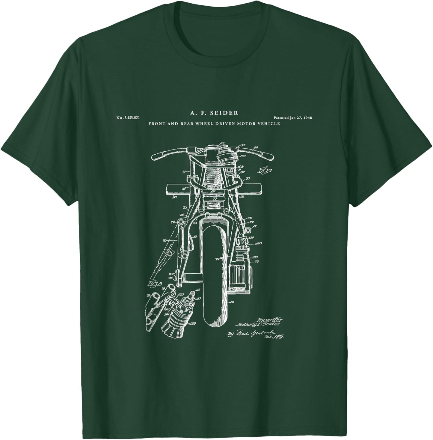 Motorcycle Patent - Bike T T-Shirt - T-Shirt | Forest