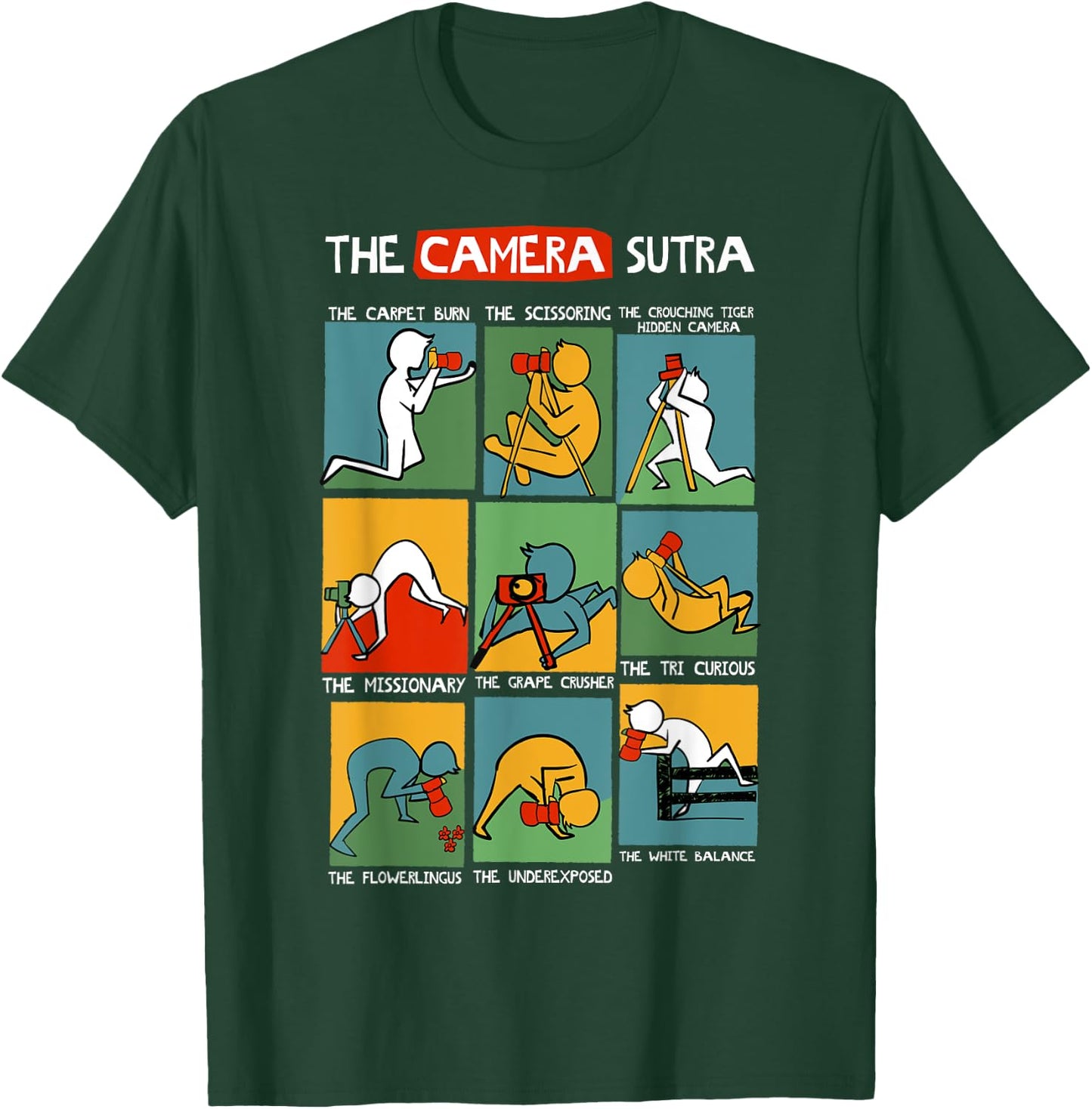 Funny Camera Sutra Gift design design T-Shirt - T-Shirt | Forest