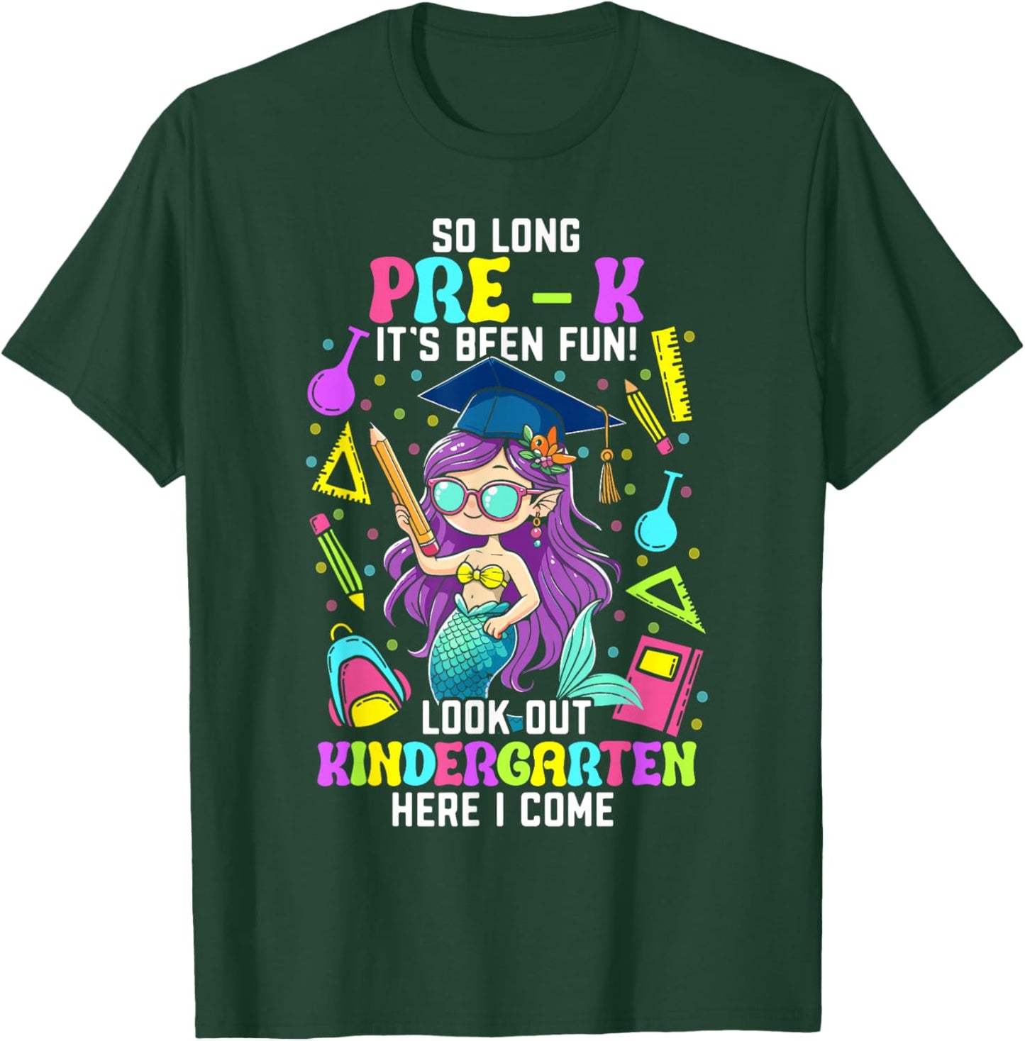 So long pre k its been fun shirt mermaid Prek graduation T-Shirt - T-Shirt | Forest