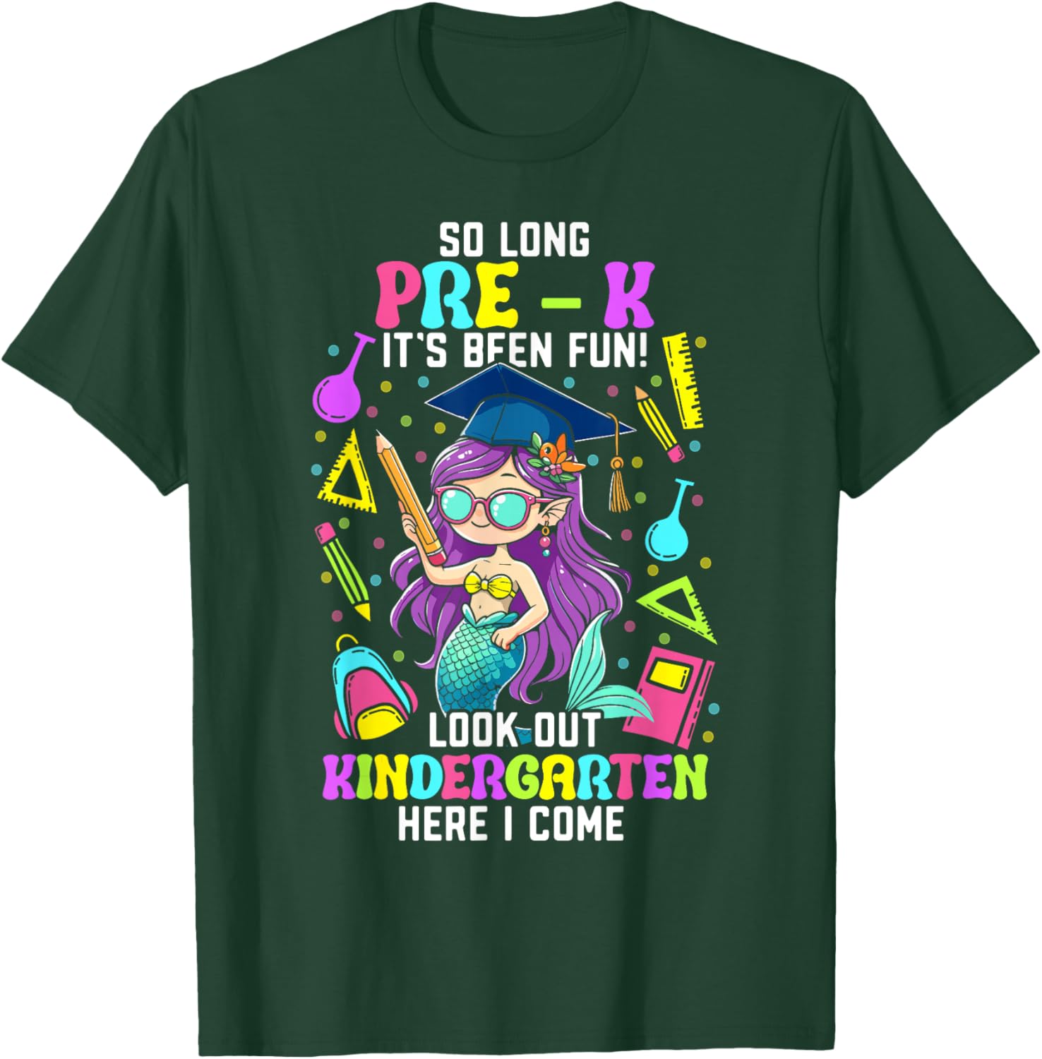 So long pre k its been fun shirt mermaid Prek graduation T-Shirt - T-Shirt | Forest