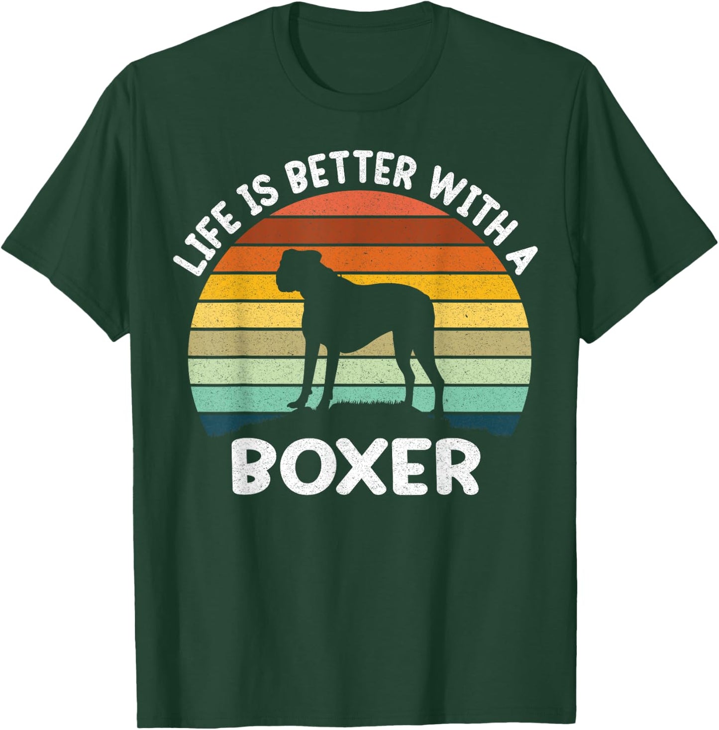 Life is Better With A Boxer Dog Boxer Dad Boxer mom Men Women Kids T-Shirt - T-Shirt | Forest