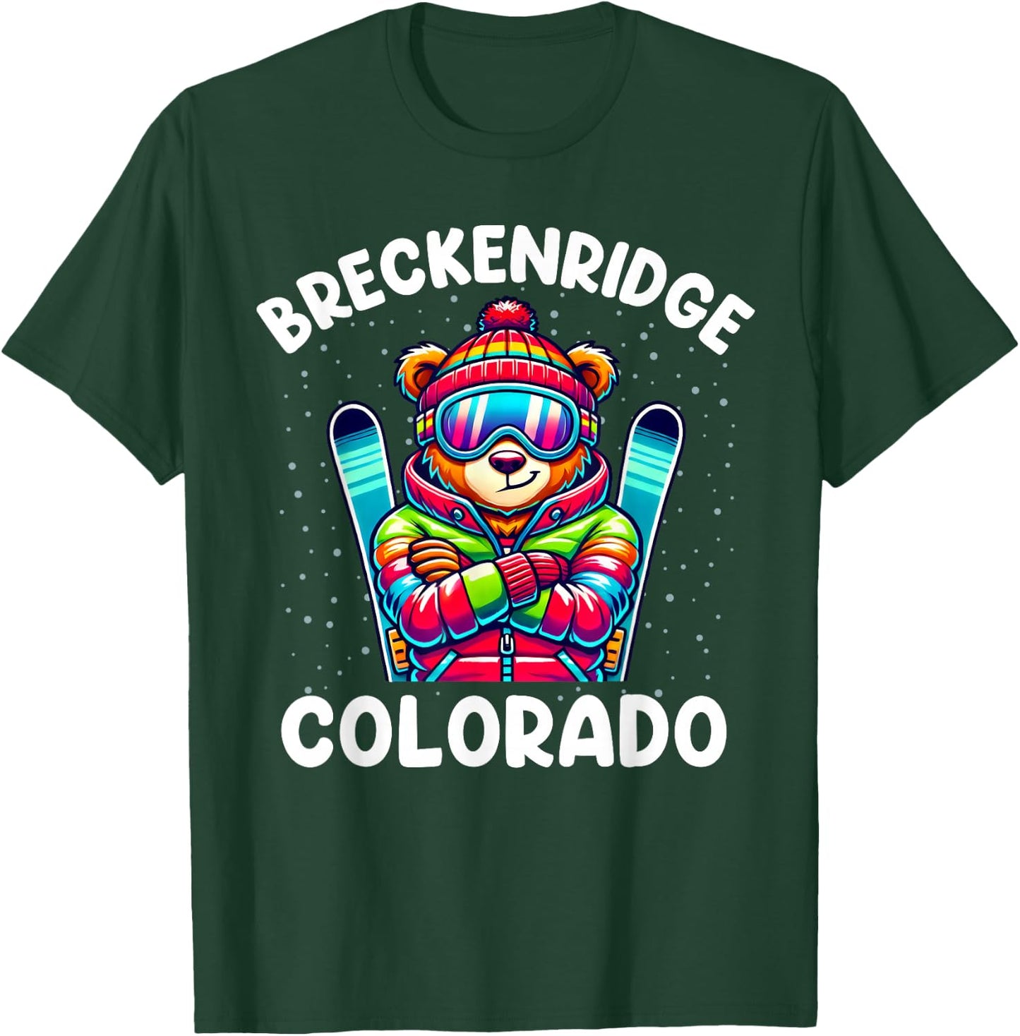 Breckenridge Colorado Ski Family Trip Cute Bear for Kids T-Shirt - T-Shirt | Forest