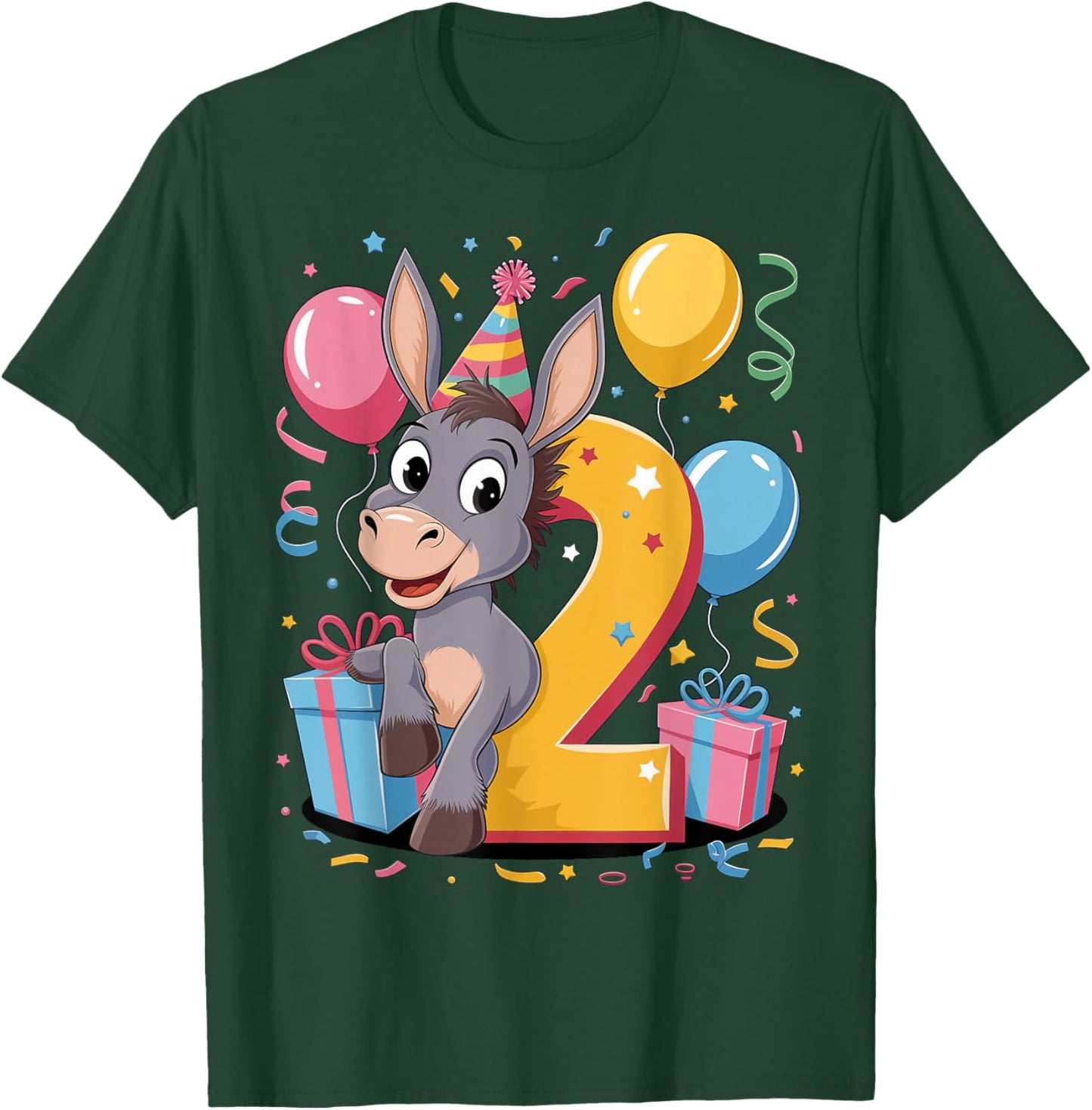 Donkey 2nd birthday boy girl 2 years old second two Donkey T-Shirt - T-Shirt | Forest