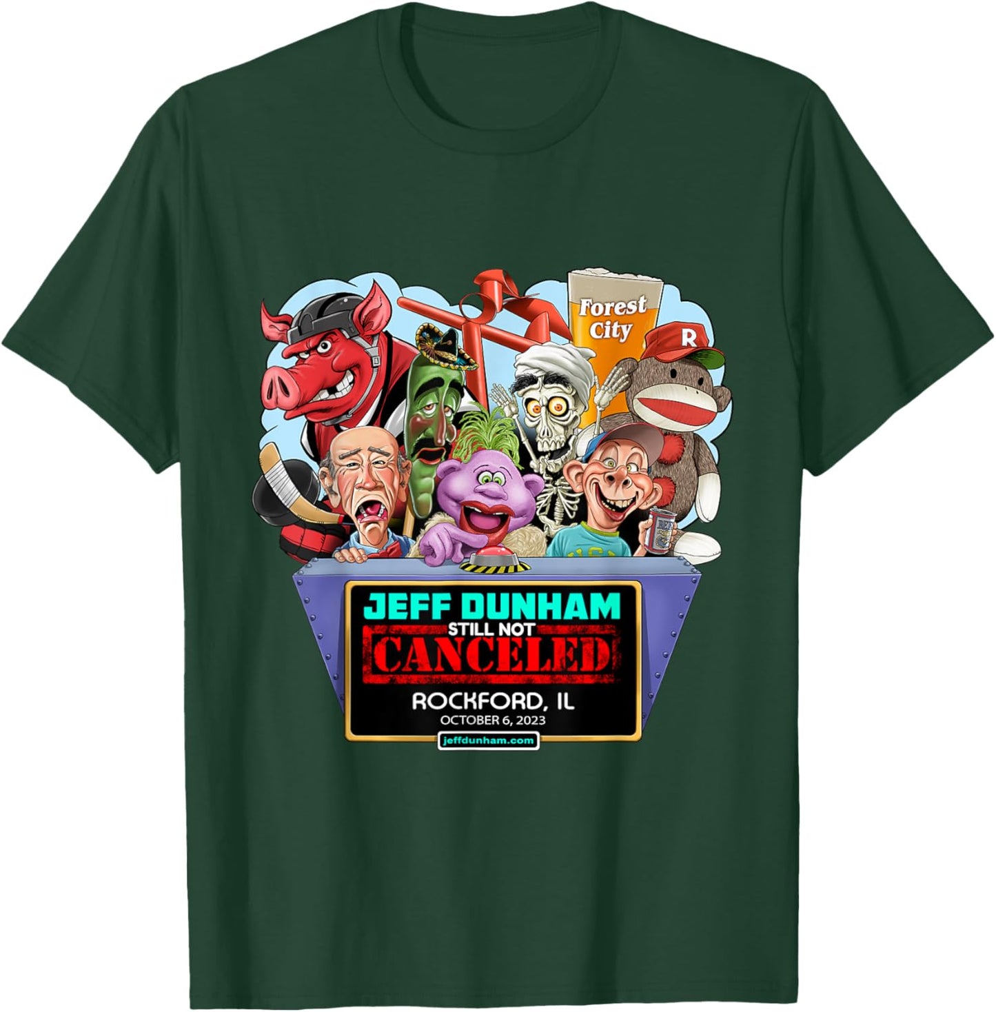 Jeff Dunham Rockford, IL (2023) T-Shirt - T-Shirt | Forest