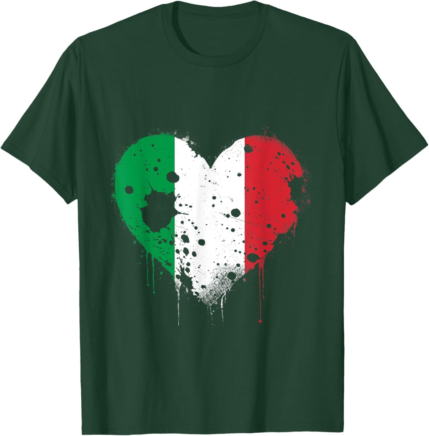 Italian Flag with Heart Shaped Roots T-Shirt - T-Shirt | Forest