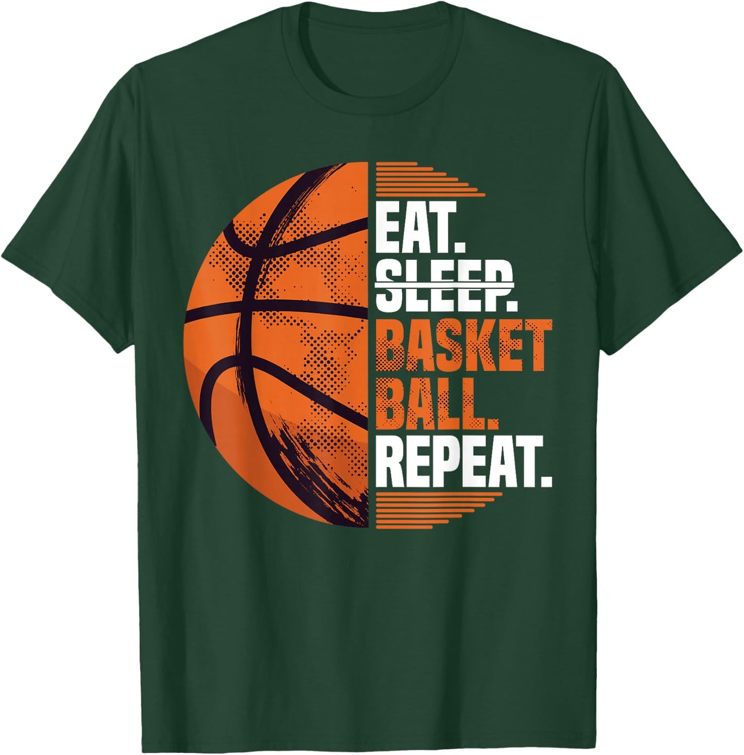 Eat Sleep Basketball Repeat I Court Basketballer Basketball T-Shirt - T-Shirt | Forest