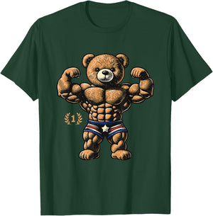 Bear Bodybuilding Gift Man Sporty Bodybuilder GYM , Black, S T-Shirt - T-Shirt | Forest