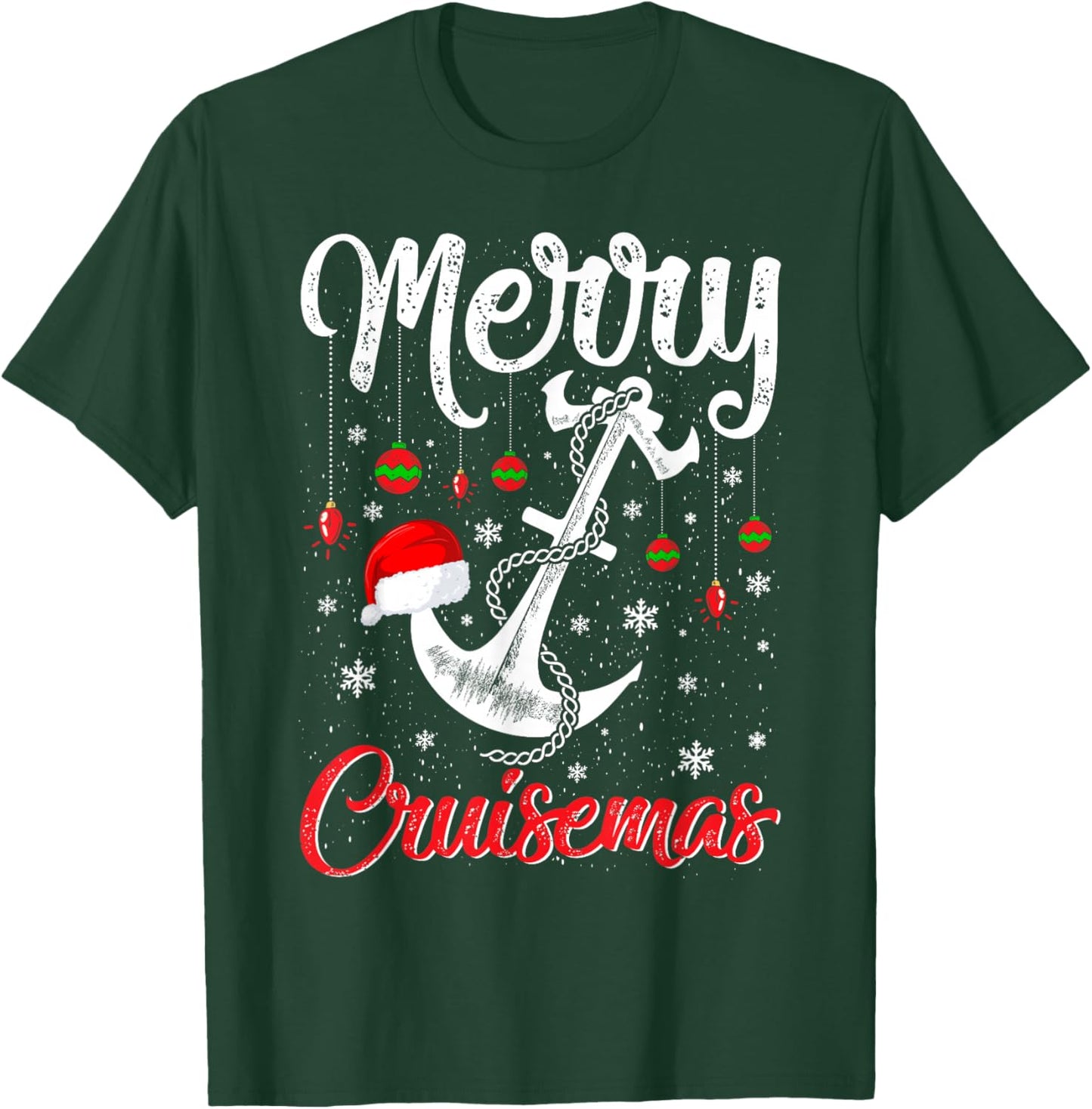 Merry Cruisemas Ugly Christmas Sweater Cruise Ship T-Shirt - T-Shirt | Forest