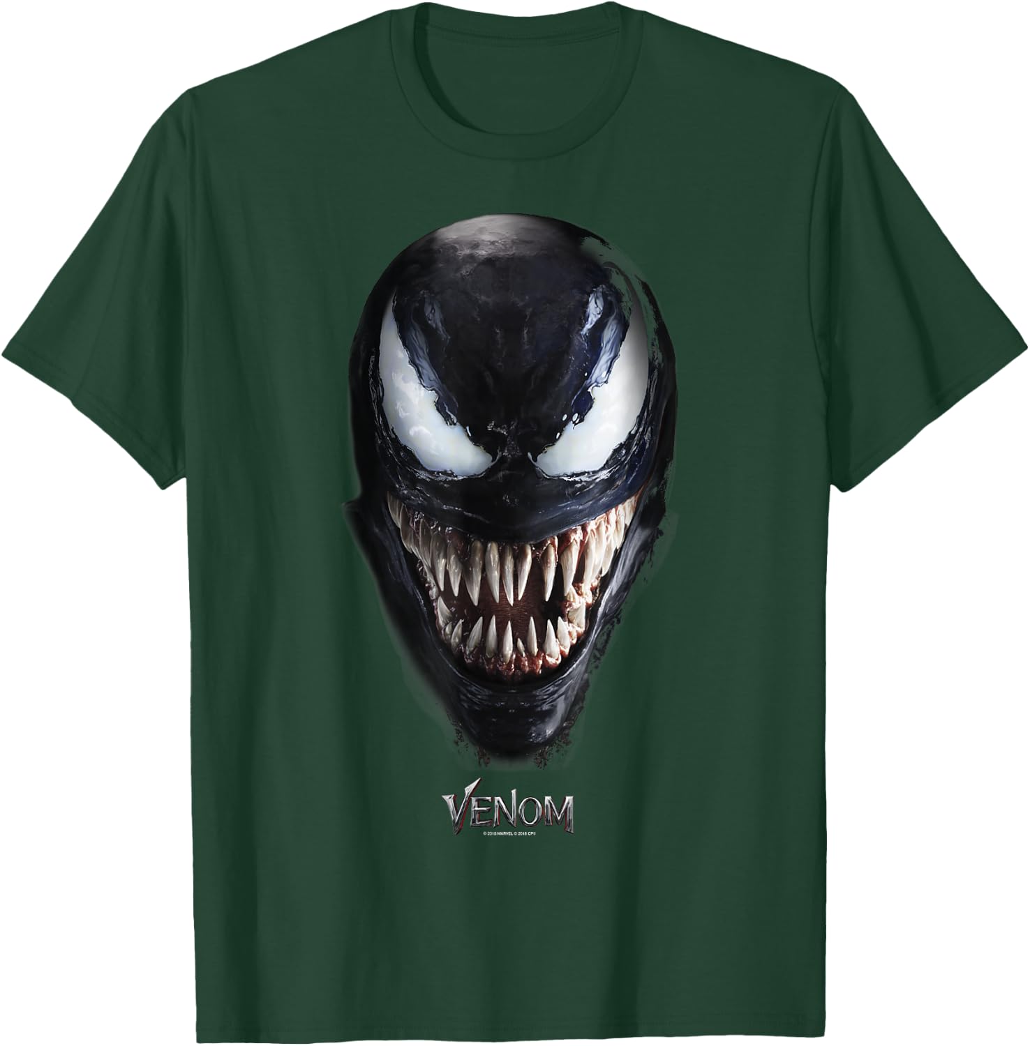 Marvel Venom Up Close Face Grin Small T-Shirt - T-Shirt | Forest