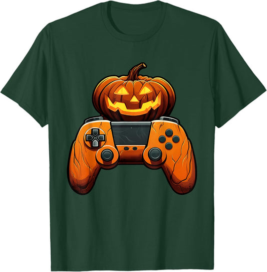 Halloween Skeleton Zombie Gaming Controllers Mummy Boys Kids T-Shirt - T-Shirt | Forest