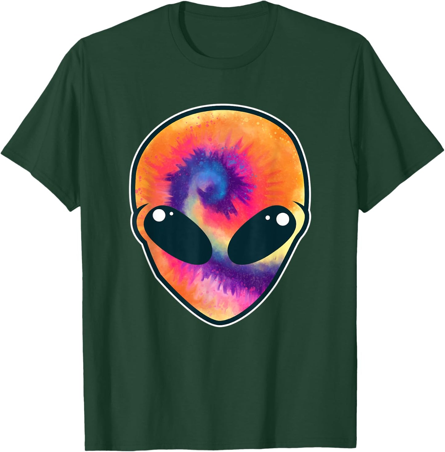 Funny Crazy Alien Head UFO Extraterrestrial Alien Lover T-Shirt - T-Shirt | Forest