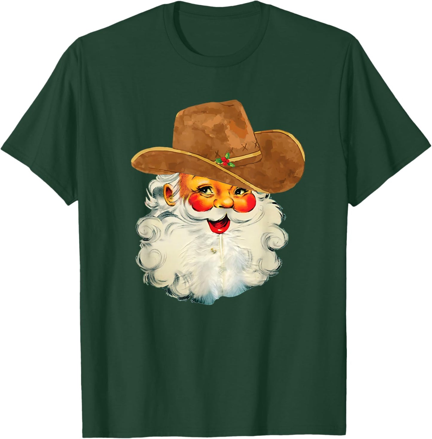 Santa Cowboy Western Christmas Xmas Holiday Pajamas T-Shirt - T-Shirt | Forest