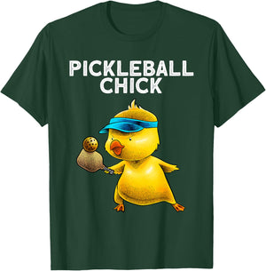 Funny Pickleball Art Girl Paddle Sport Chick Lover T-Shirt - T-Shirt | Forest