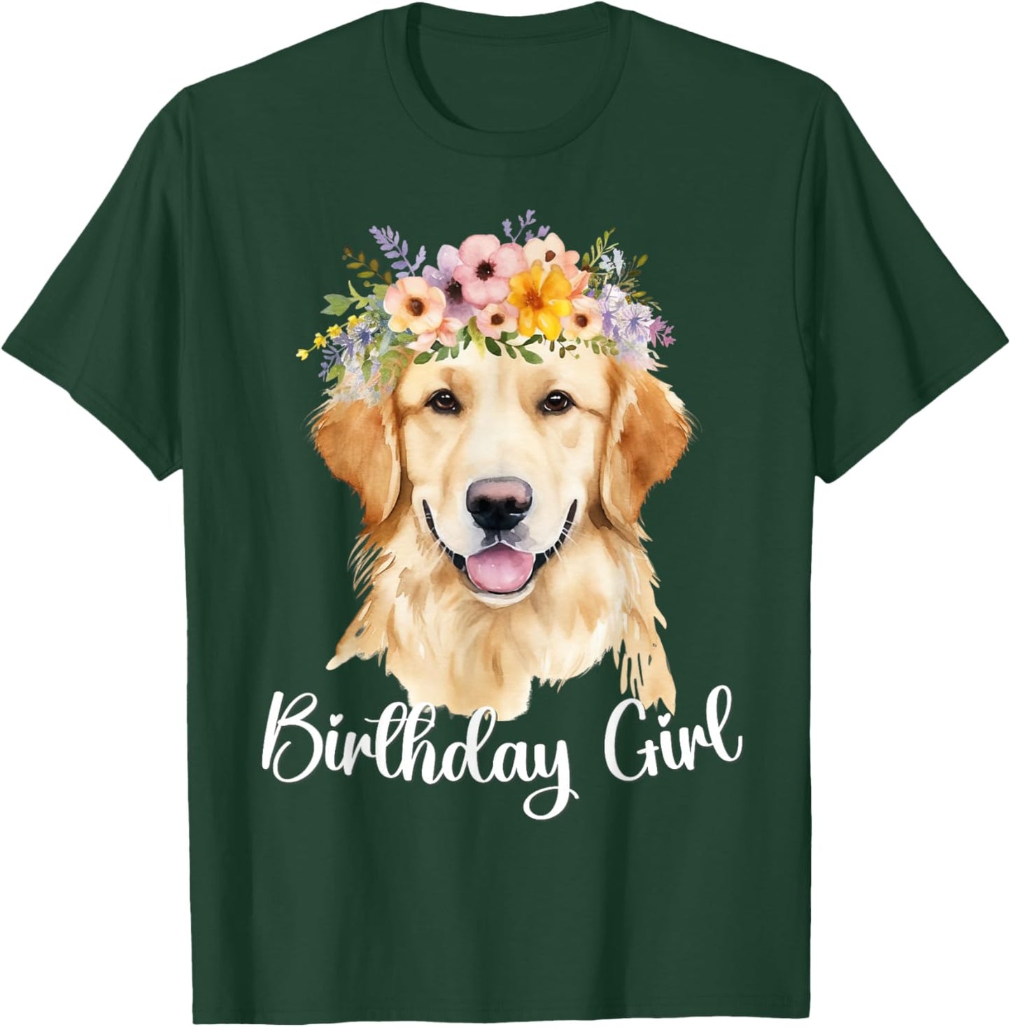Dog Birthday Girl Golden Retriever Mom Birthday Party outfit T-Shirt - T-Shirt | Forest