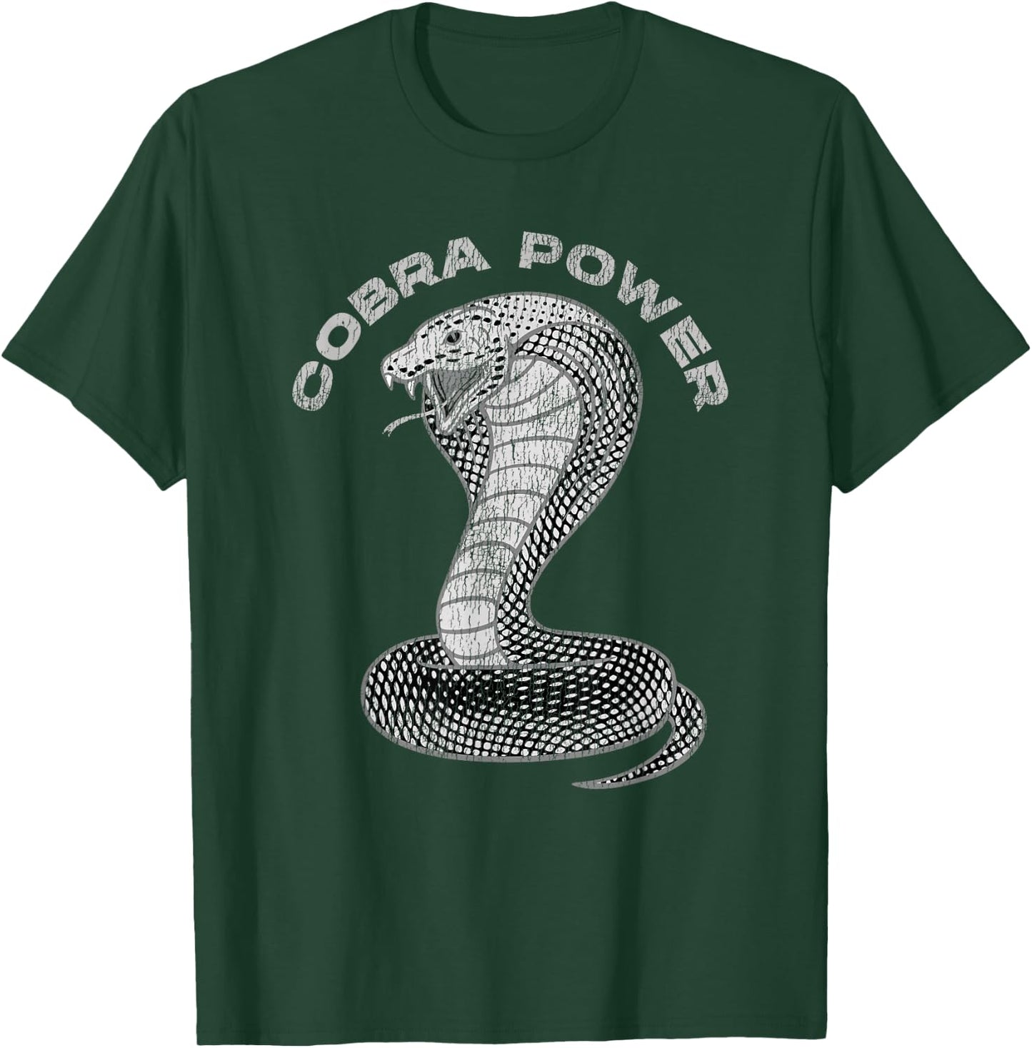 Vintage Distressed King Cobra Power Snake Muscle Car Karate T-Shirt - T-Shirt | Forest