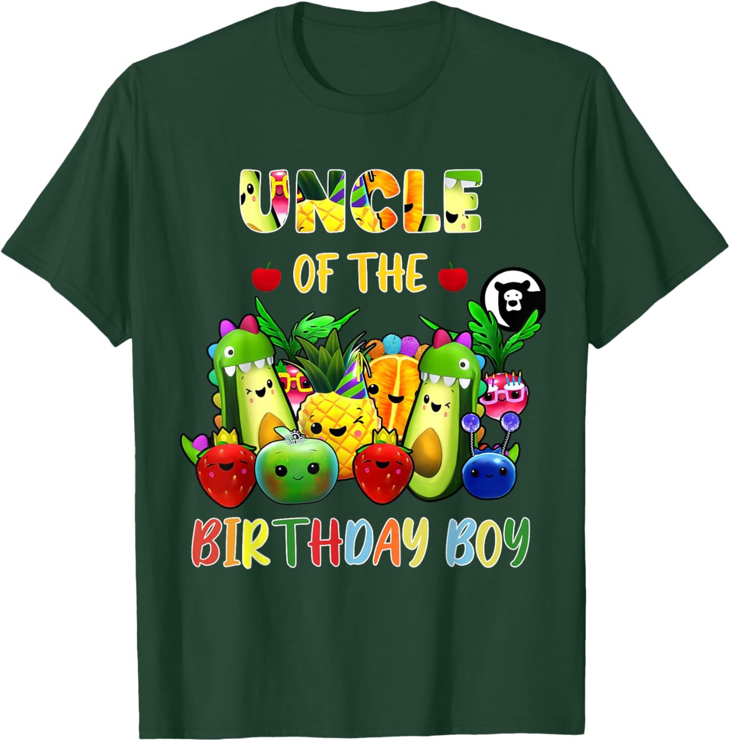 Uncle Of The Birthday Boy Family Fruit Birthday Hey Bear T-Shirt - T-Shirt | Forest