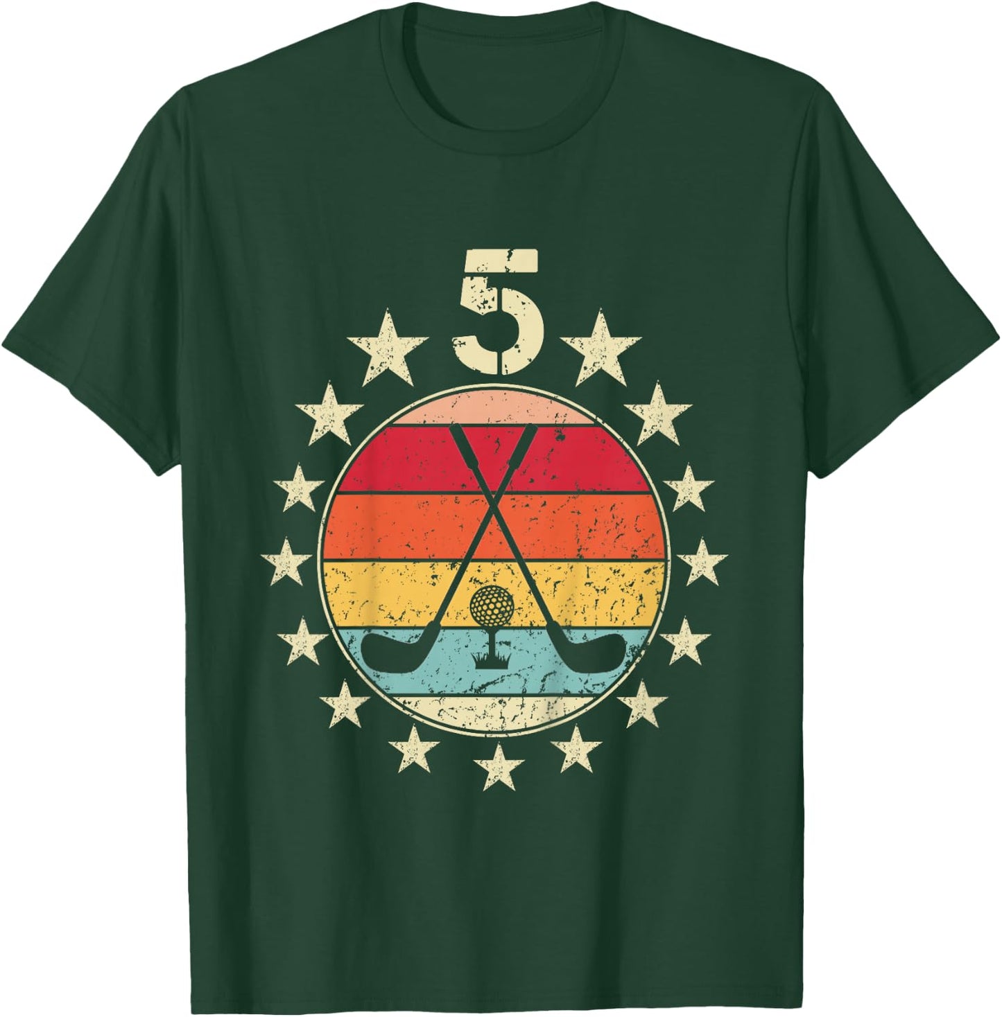 Kids Golf Birthday 5 Year Old Boy Girl Golf 5th Birthday T-Shirt - T-Shirt | Forest