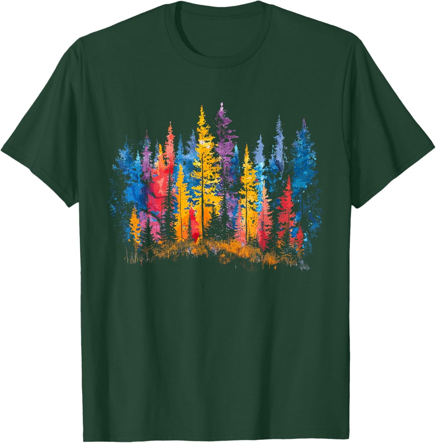 Colorful Forest, Trees and Leaves, Natur Lover, Men, Women T-Shirt - T-Shirt | Forest