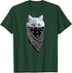Cat Wearing a Bandana as a Mask | Funny, Cute Kitten T-Shirt - T-Shirt | Forest
