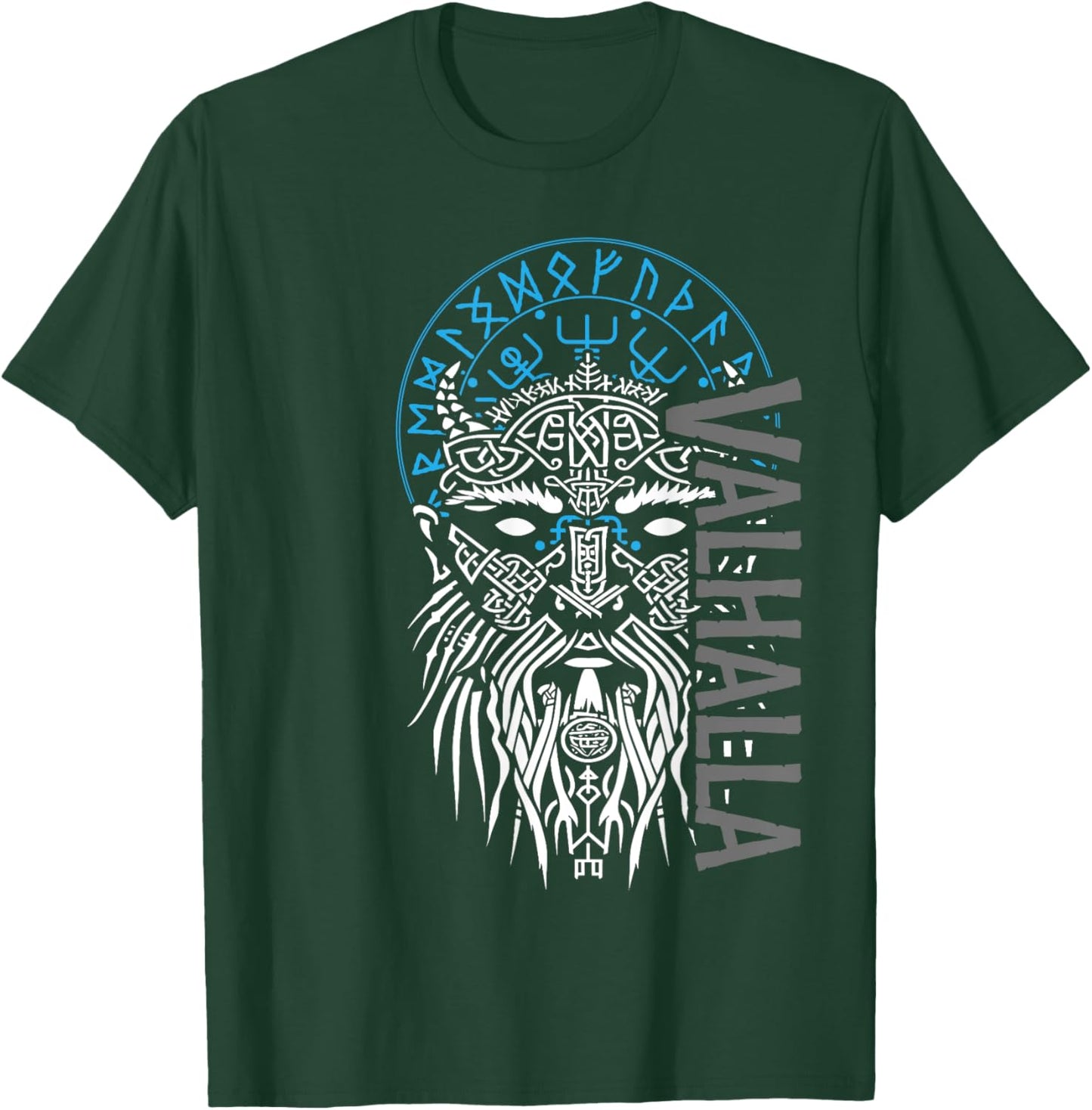 Valhalla & Viking Compass - Odin Design T-Shirt - T-Shirt | Forest