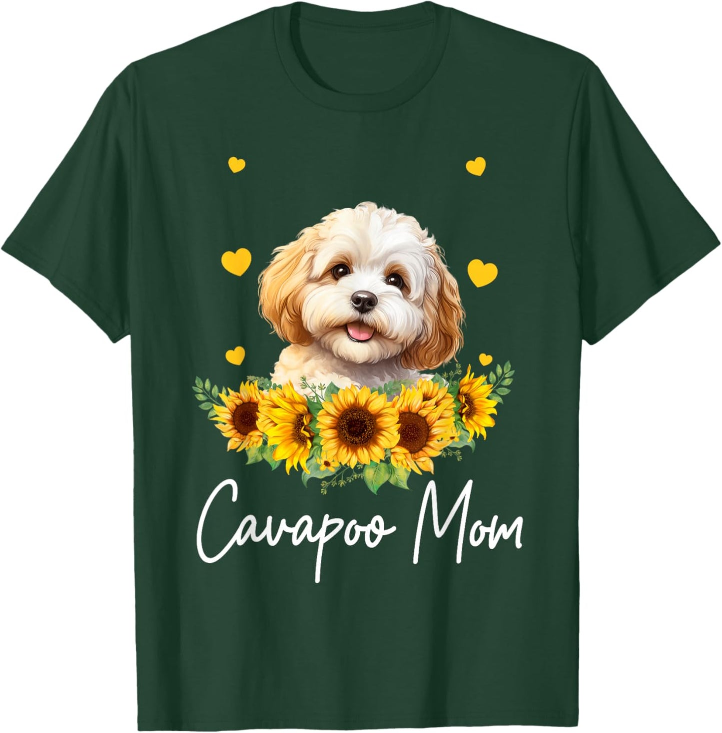 Sunflower Cavapoo Mom Dog Lover T-Shirt - T-Shirt | Forest