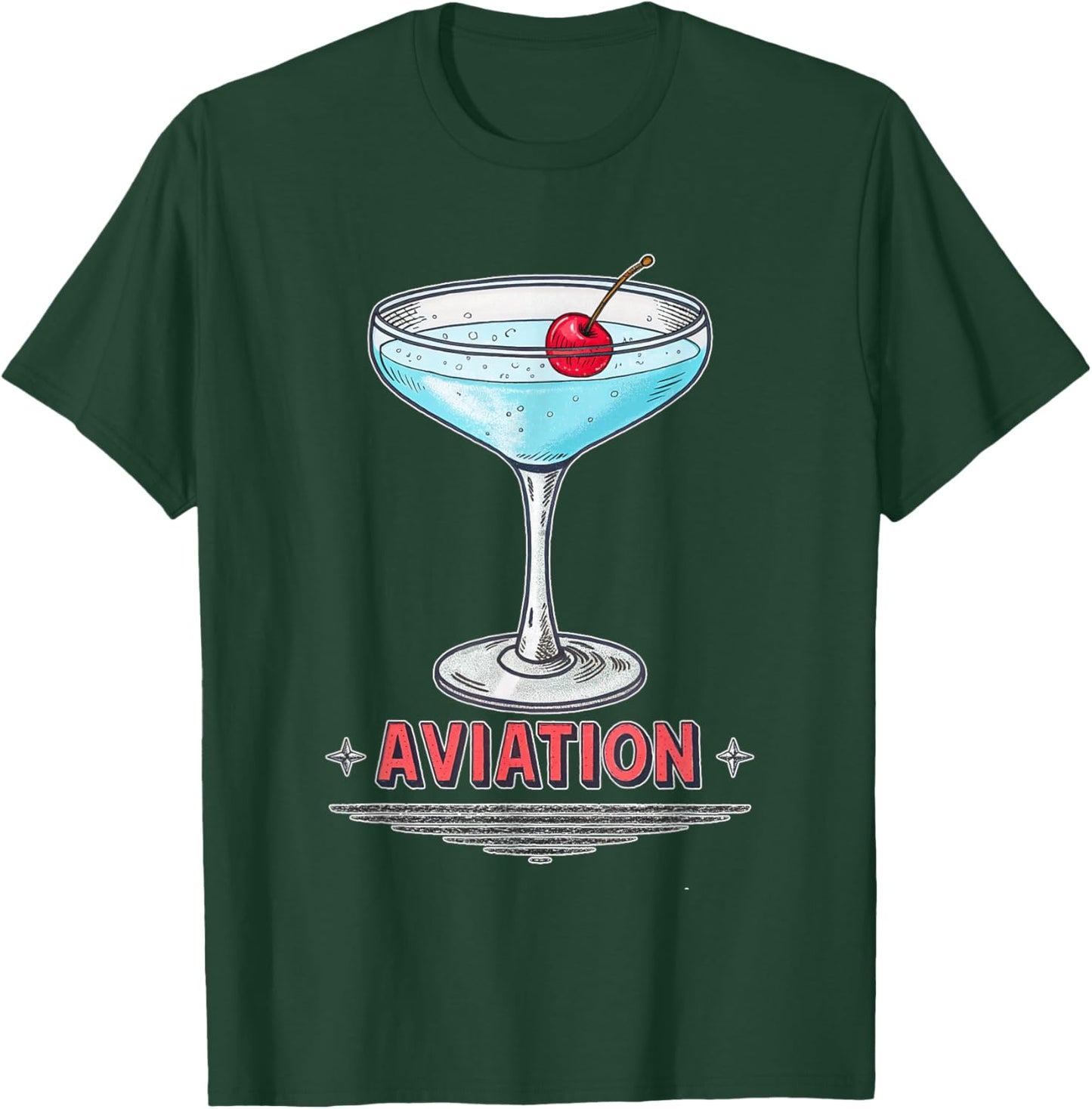 Retro Aviation Cocktails Design T-Shirt - T-Shirt | Forest