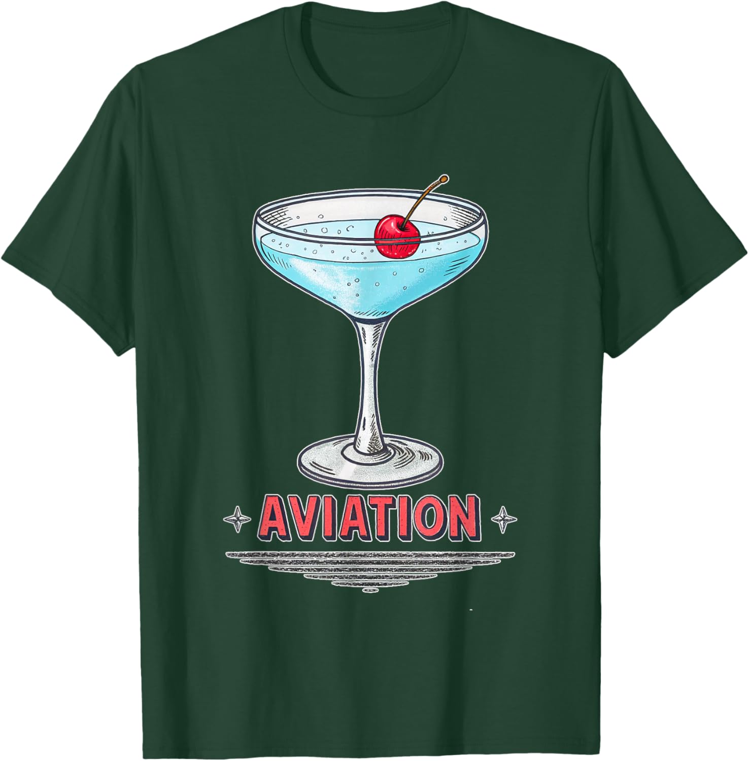 Retro Aviation Cocktails Design T-Shirt - T-Shirt | Forest