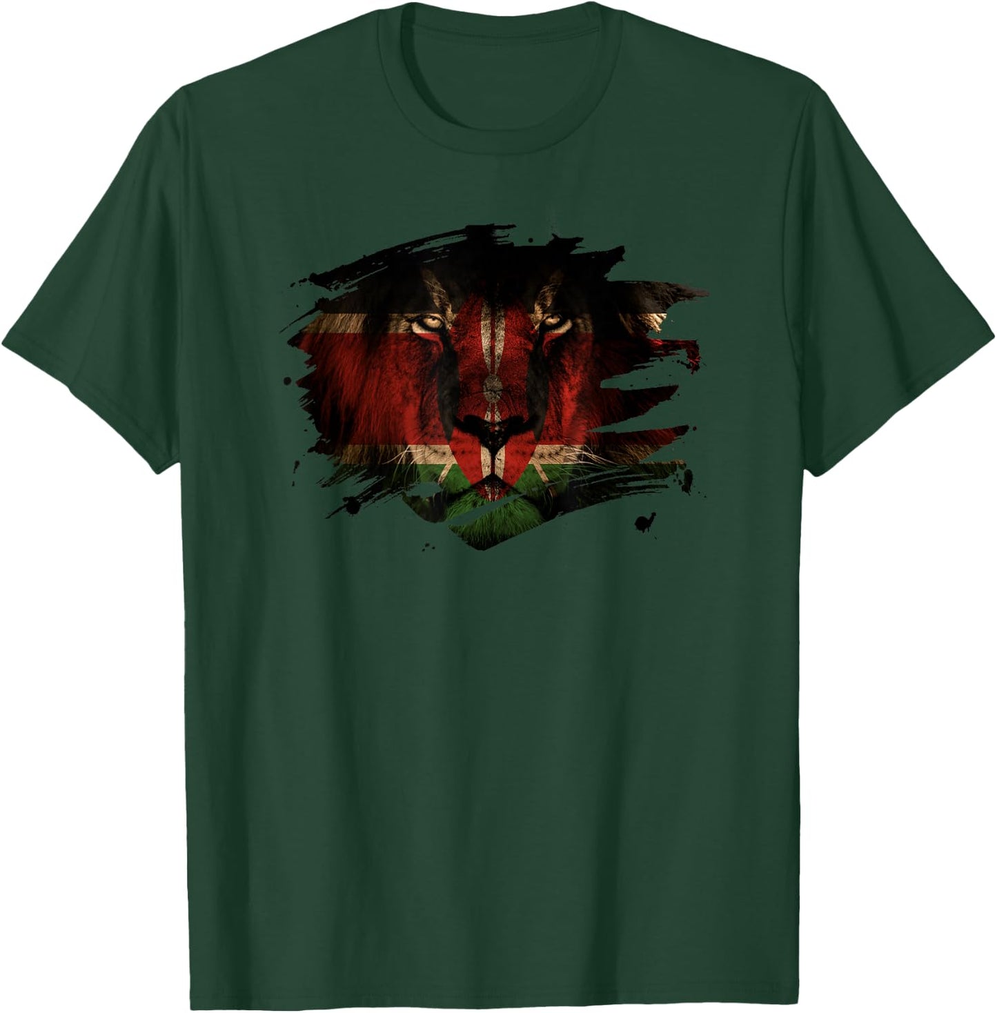 Kenya Flag and Lion - Kenyan Pride T-Shirt - T-Shirt | Forest