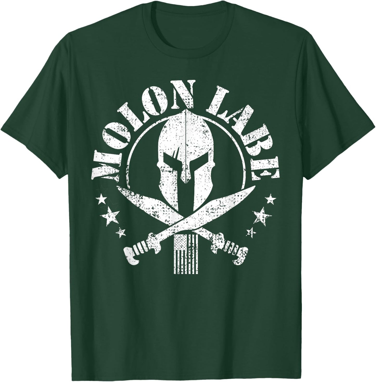 Epic Patriotic American Flag Molon Labe Spartan Military T-Shirt - T-Shirt | Forest