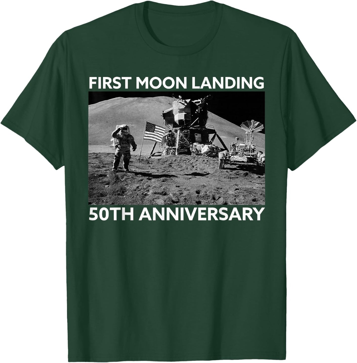 Space Design First Moon Landing 50th Anniversary T-Shirt - T-Shirt | Forest