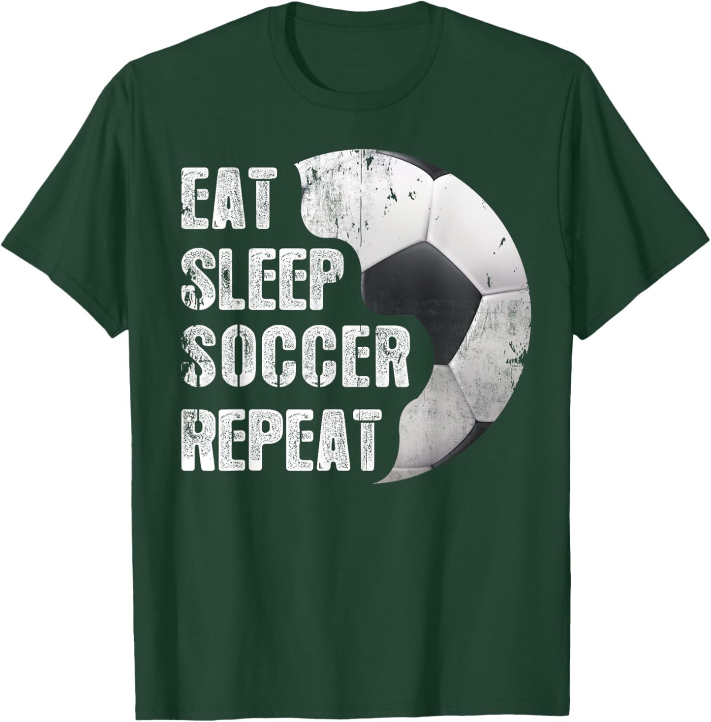 EAT SLEEP SOCCER REPEAT Funny Baseball Softball Player T-Shirt - T-Shirt | Forest