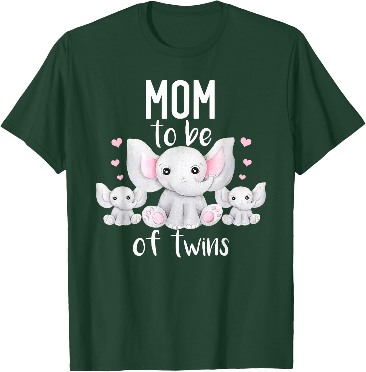 Mom To Be Of Twins Elephant Baby Shower Twin Mom T-Shirt - T-Shirt | Forest