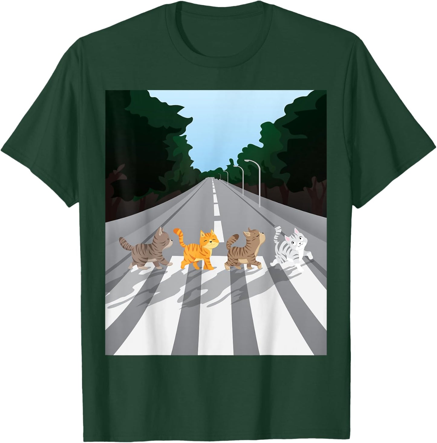 Funny Tabby Road Cat Parody T-Shirt - T-Shirt | Forest